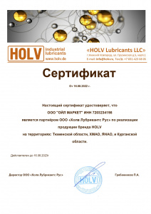 Сертификат партнера HOLV